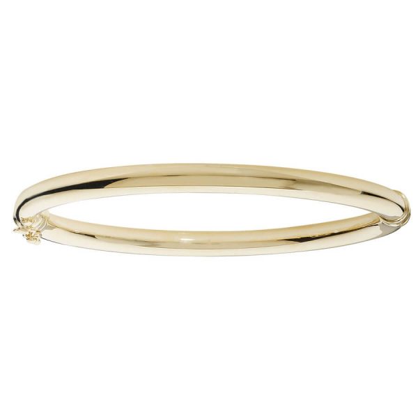 Ladies Hinged Diamond Cut 9ct Yellow Gold Bangle