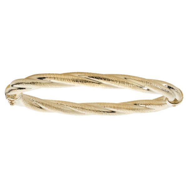 Ladies Hinged Rolled 9ct Yellow Gold Bangle