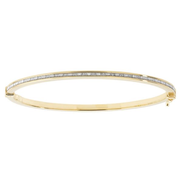 Ladies Hinged 9ct Yellow Gold Bangle