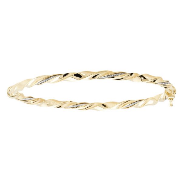 Ladies Hinged 9ct Yellow Gold Bangle