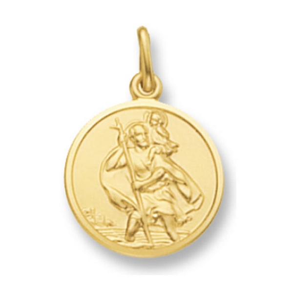 Round St Christopher in Yellow Gold | Hockley Jewellers