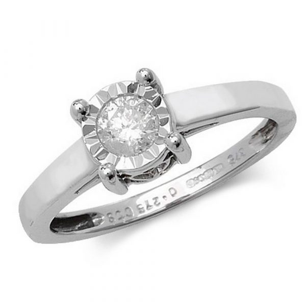 Ladies Diamond Ring in 9ct White Gold (0.27ct)