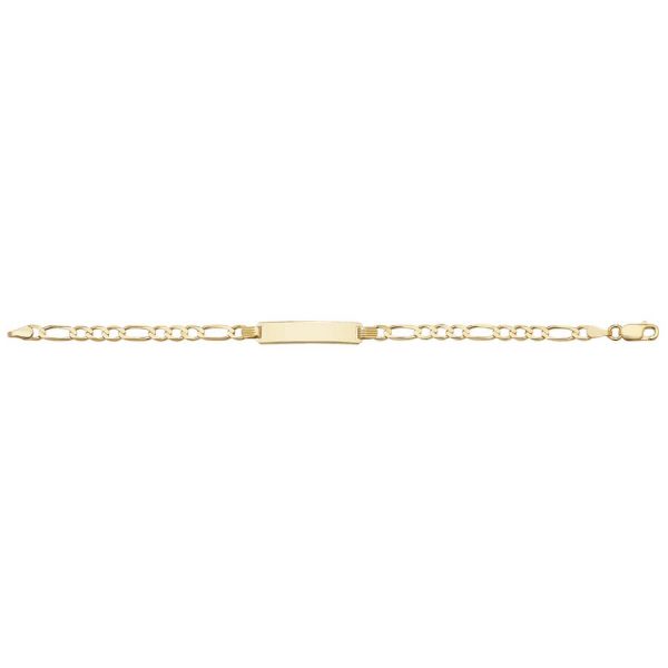 Childs 6inch Figaro ID Bracelet in 9ct Yellow Gold