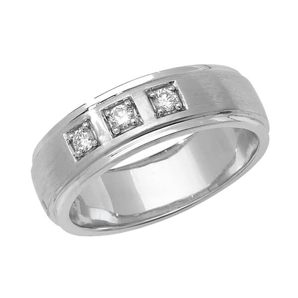 9ct White Gold Round Diamond Wedding Ring | Hockley Jewellers