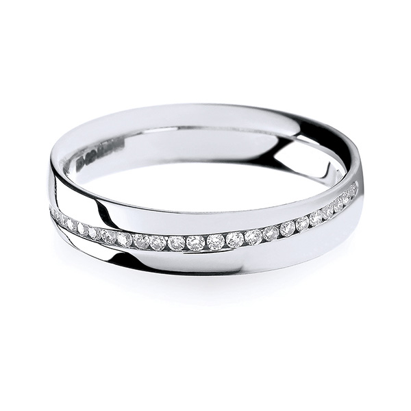 18ct White Gold Crossover Diamond Wedding Ring | Hockley Jewellers