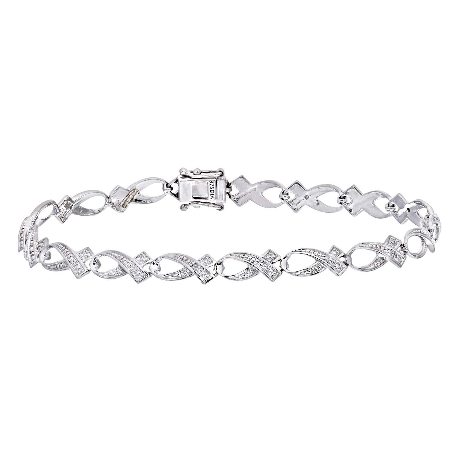 Diamond Twisted Ribbon Link Bracelet 9ct Gold | Hockley Jewellers