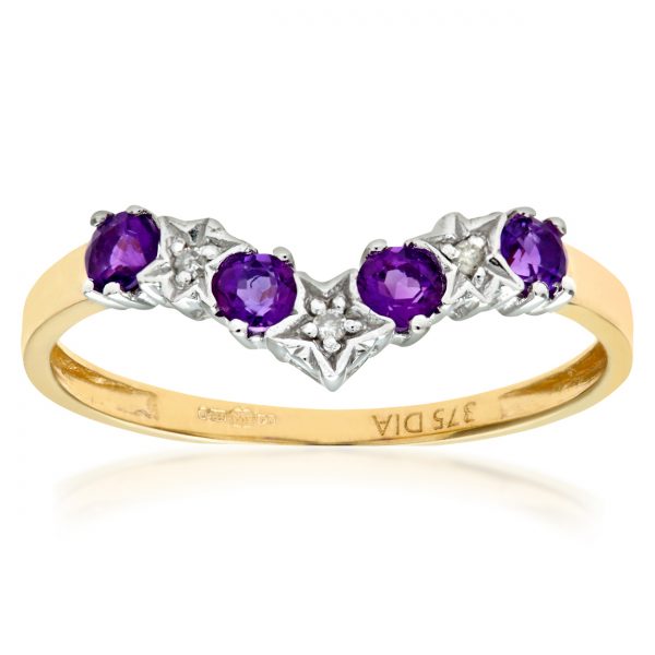 Amethyst wishbone store ring