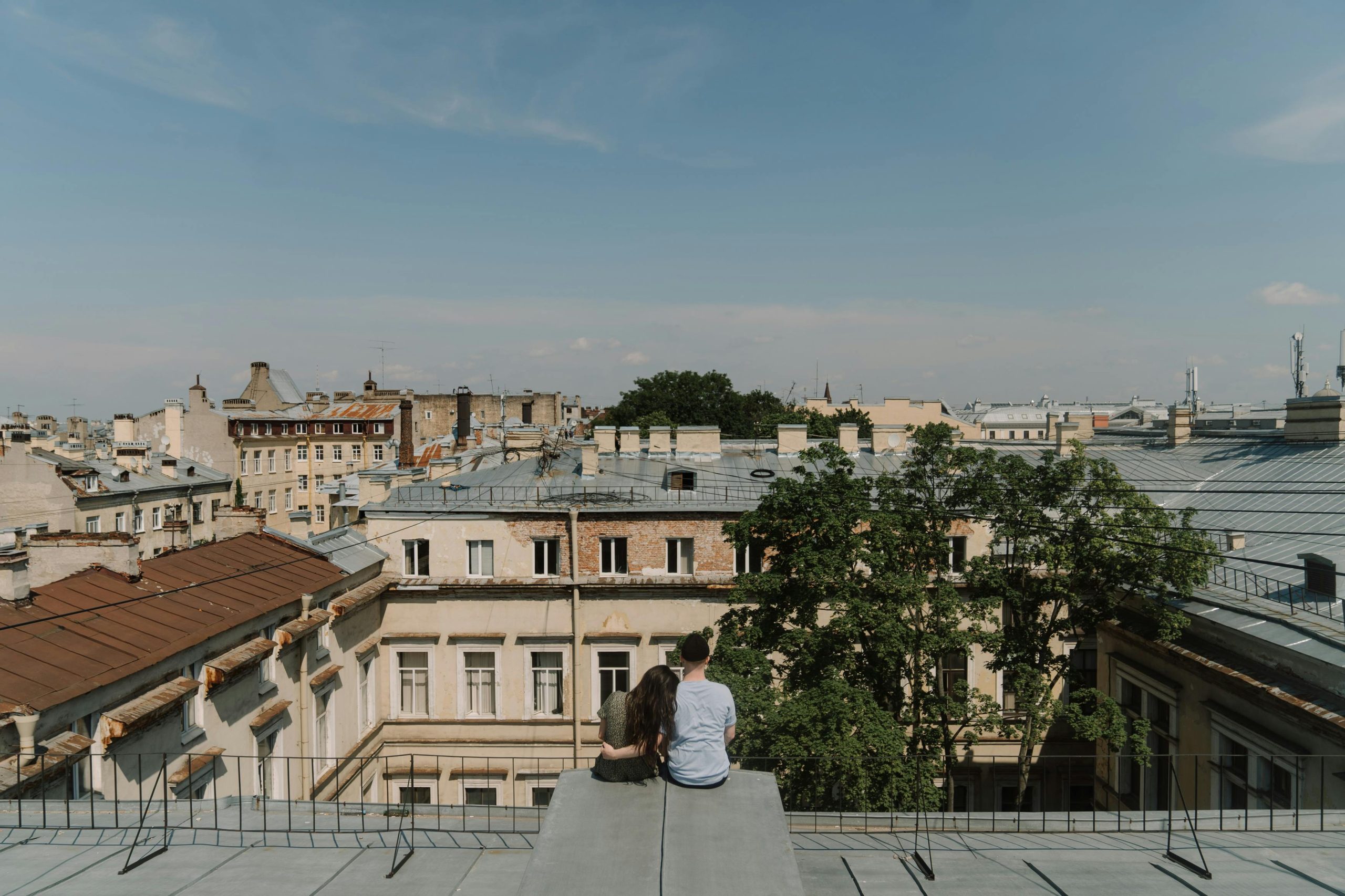 city rooftop couple